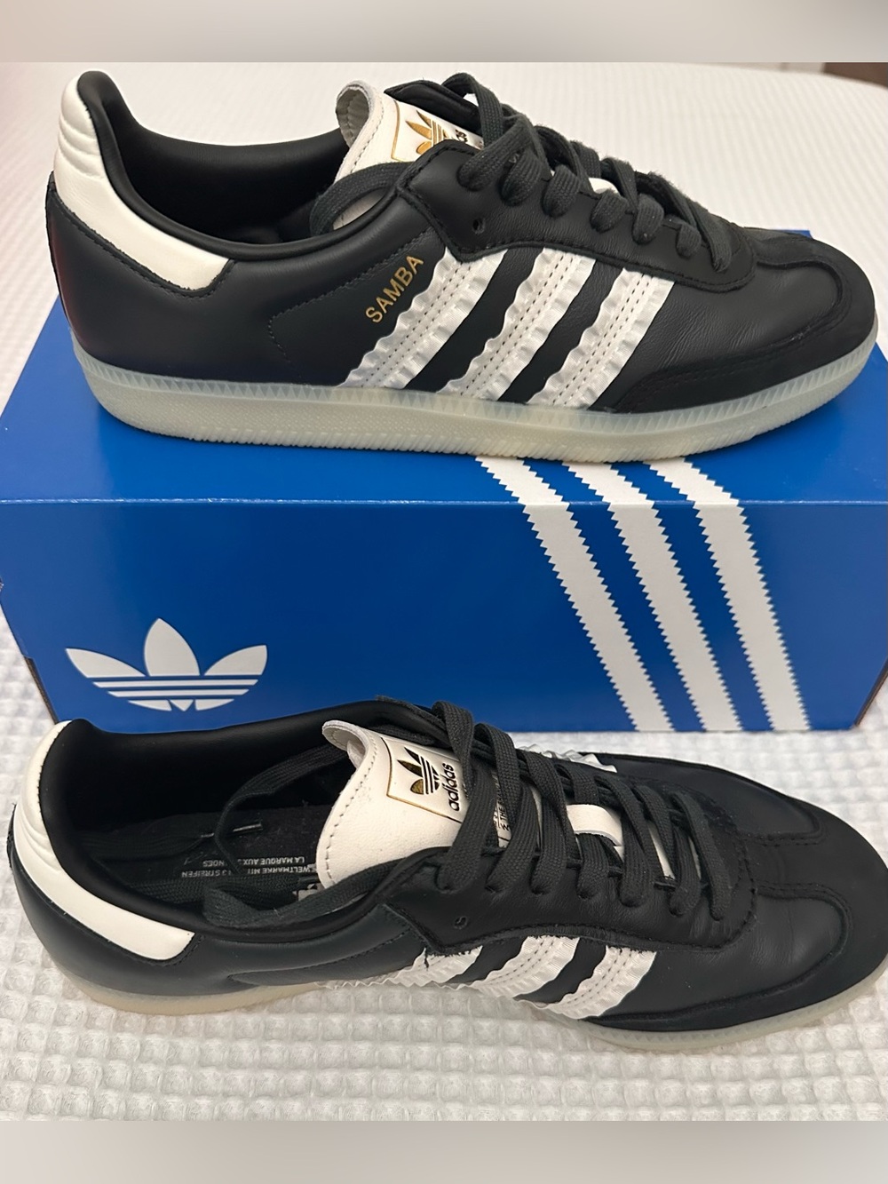 adidas Samba OG W Sneaker in Carbon, Black and White Size 9 - Picture 6 of 10